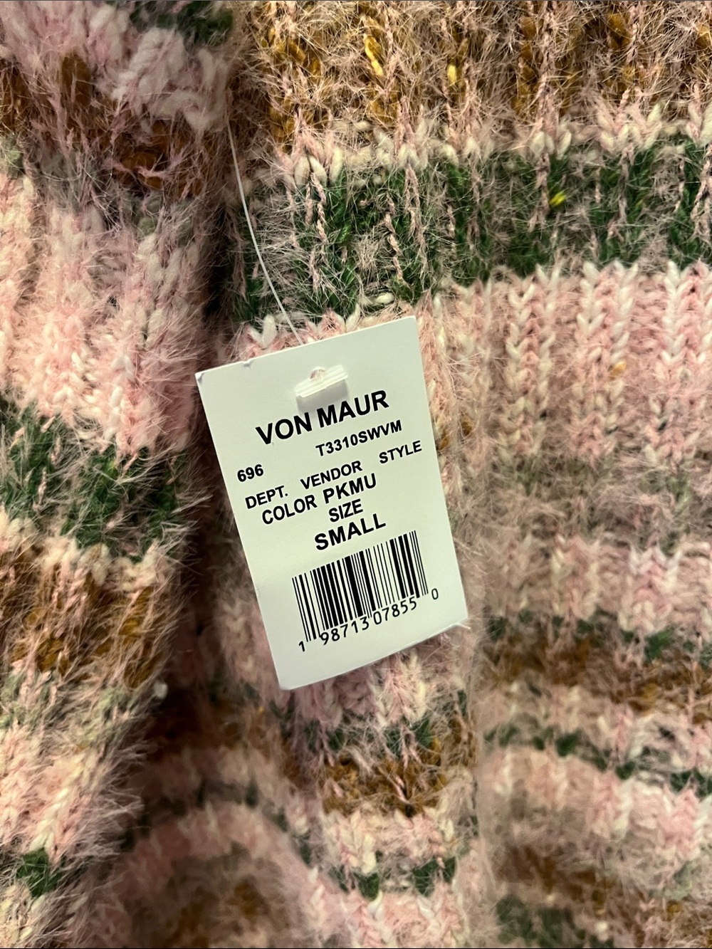 Thread & Supply Pink Striped Crewneck Scalloped Hem Sweater - Picture 3 of 4